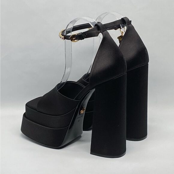 Versace Medusa Crystal Ankle-Strap Platform Sandals - Picture 7 of 15